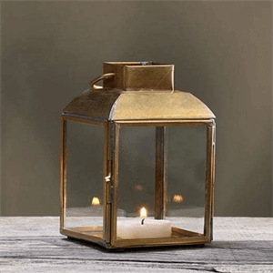 Nkuku Maro Small Brass Lantern